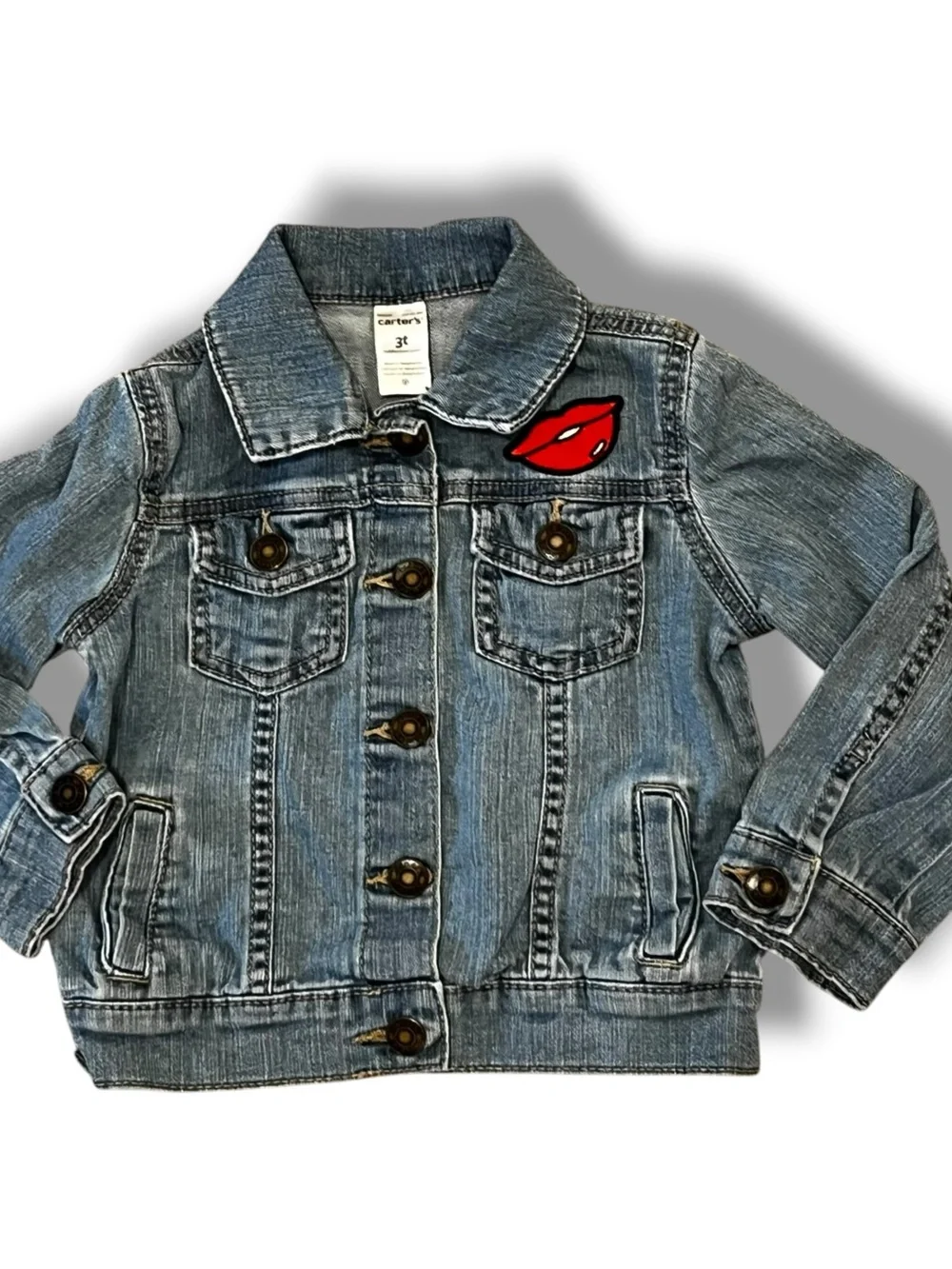 Girl Sz 2-3 Clothing Lot 4pc Pants, Sweater, Pea Coat Betty Boop Denim Jacket D8